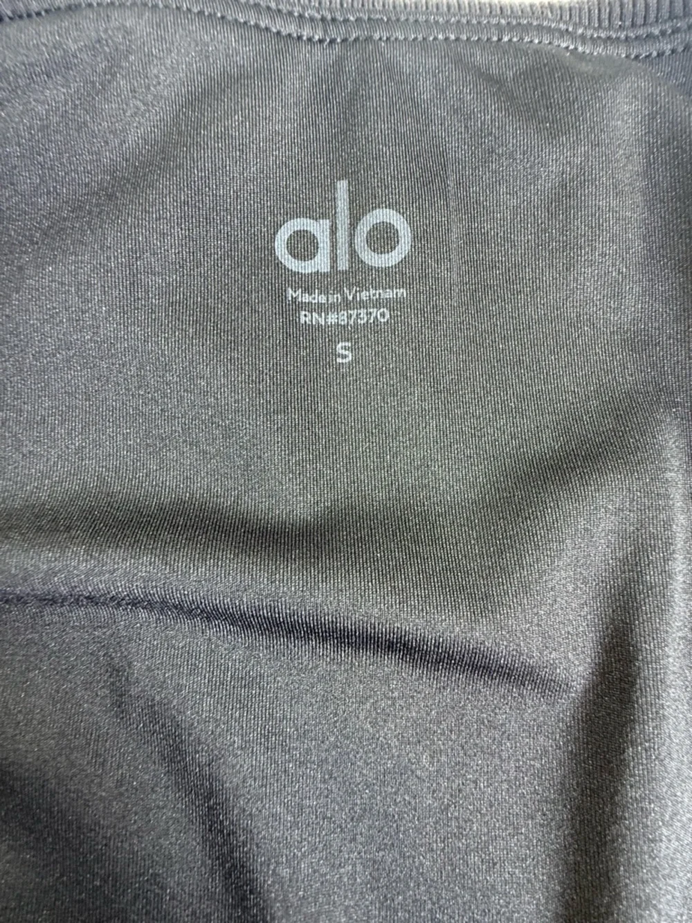 ALO Yoga Black Ribbed Sweetheart lined with bra Performance Tank Top Size‎ S